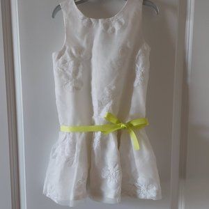 Gymboree 5 off white floral embroidered dress